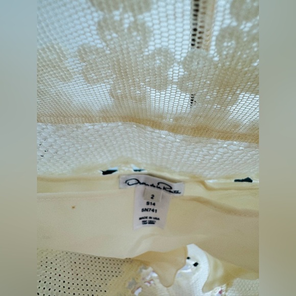 Oscar de la Renta ecru Lace & Embroidered top blouse size 2 - Picture 3 of 12